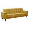 SOFA 3-Sitzer mit Bettfunktion Kaycee Samtvelours mais - Currygelb, Kunststoff (78/84/240cm) - 58aufmkessel