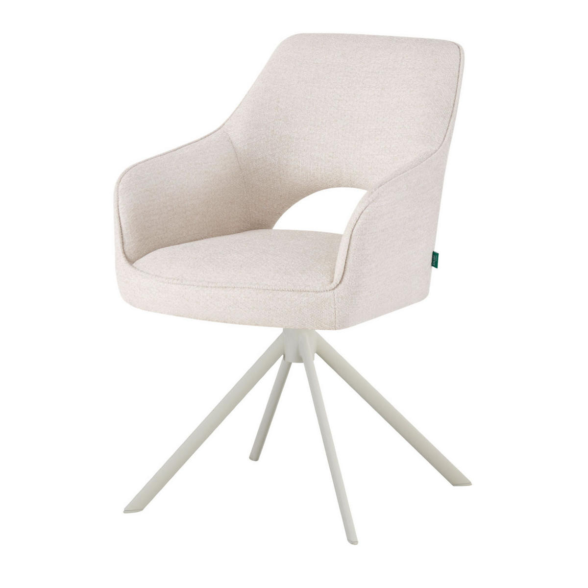ESSZIMMERSTUHL THOMAS-CLEO 2er-Set 360°drehbar - Weiß, Textil/Metall (57/88/63cm) - DUBI Möbel