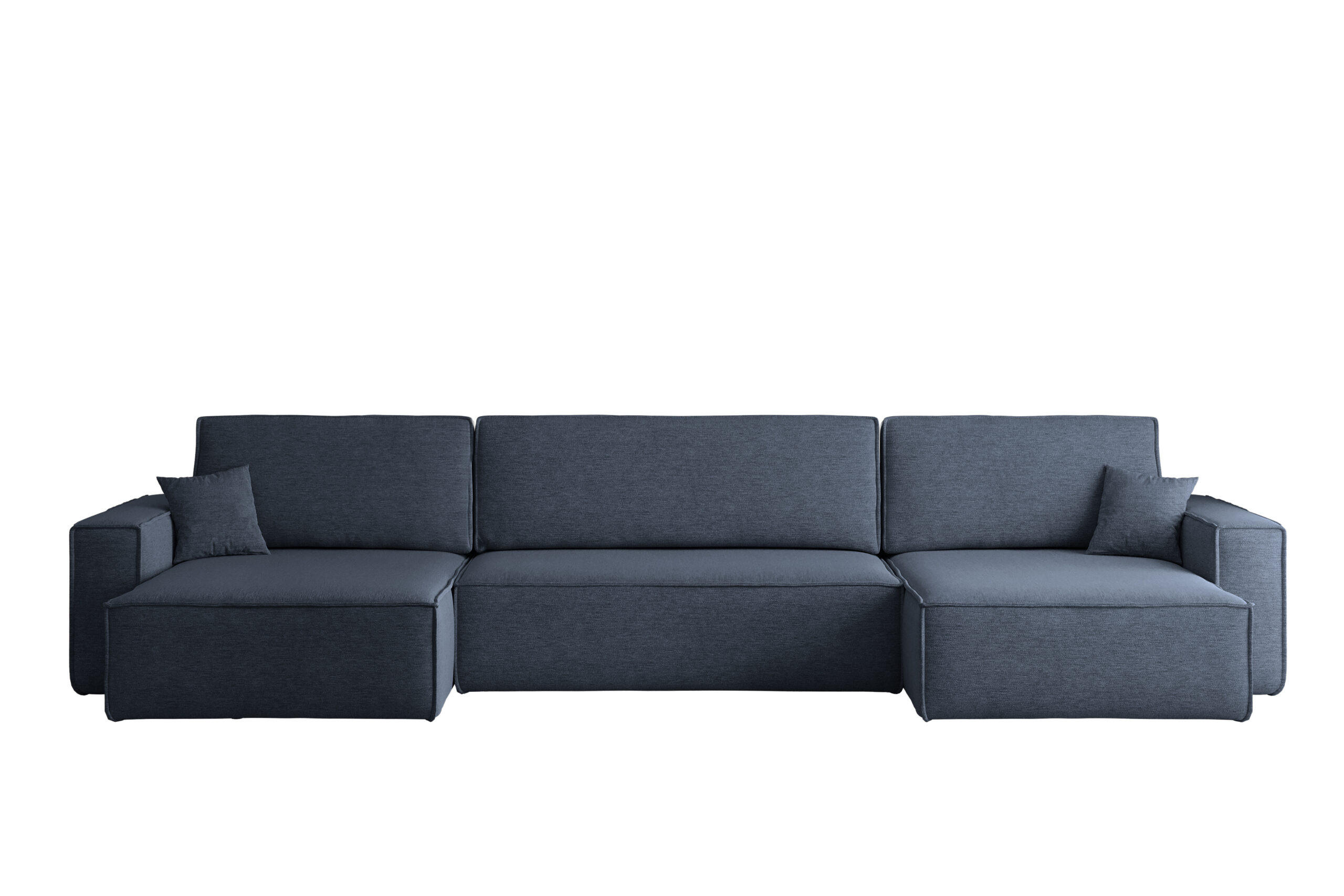 ECKSOFA Mit Schlaffunktion Und Bettkasten, Eckcouch BEST U XL Stoff Verita Marineblau - Dunkelblau, Holz (142/372cm) - Kaiser Möbel