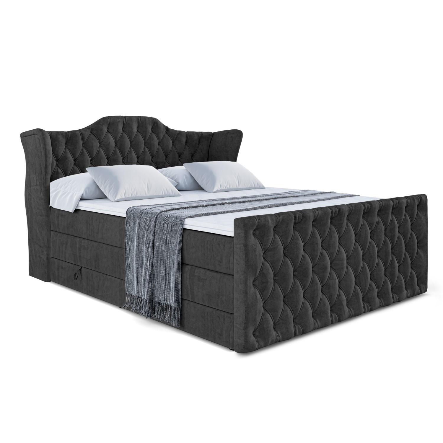 ALTDECOR POSTEL boxspring VILA-Z KING – 180 × 200 – H3/H4 – černá