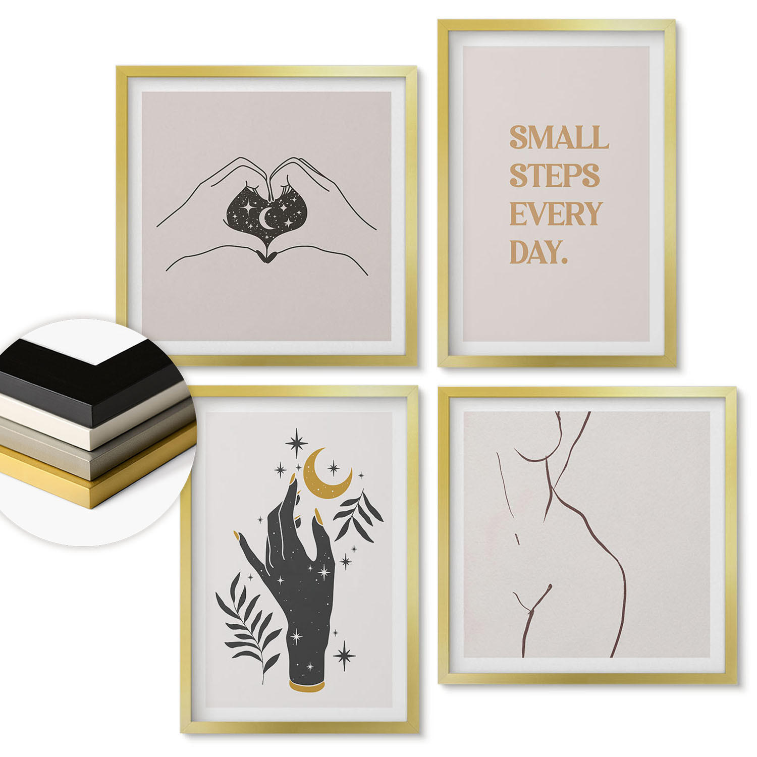 ArtPrintCave Wandbilder Gold 50x50 cm