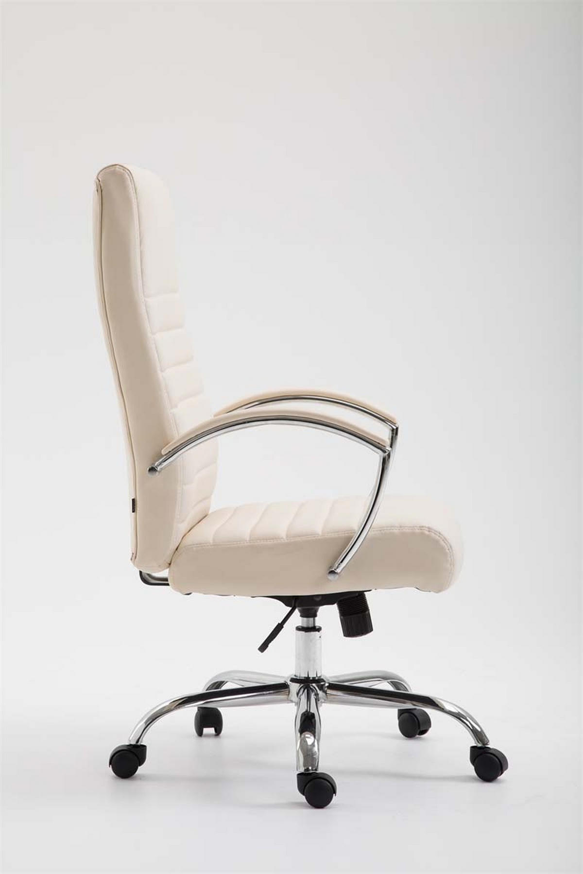 BÜROSTUHL Vallon, Kunstleder Creme - Creme, Textil/Metall (60/118/68cm) - TPFLiving