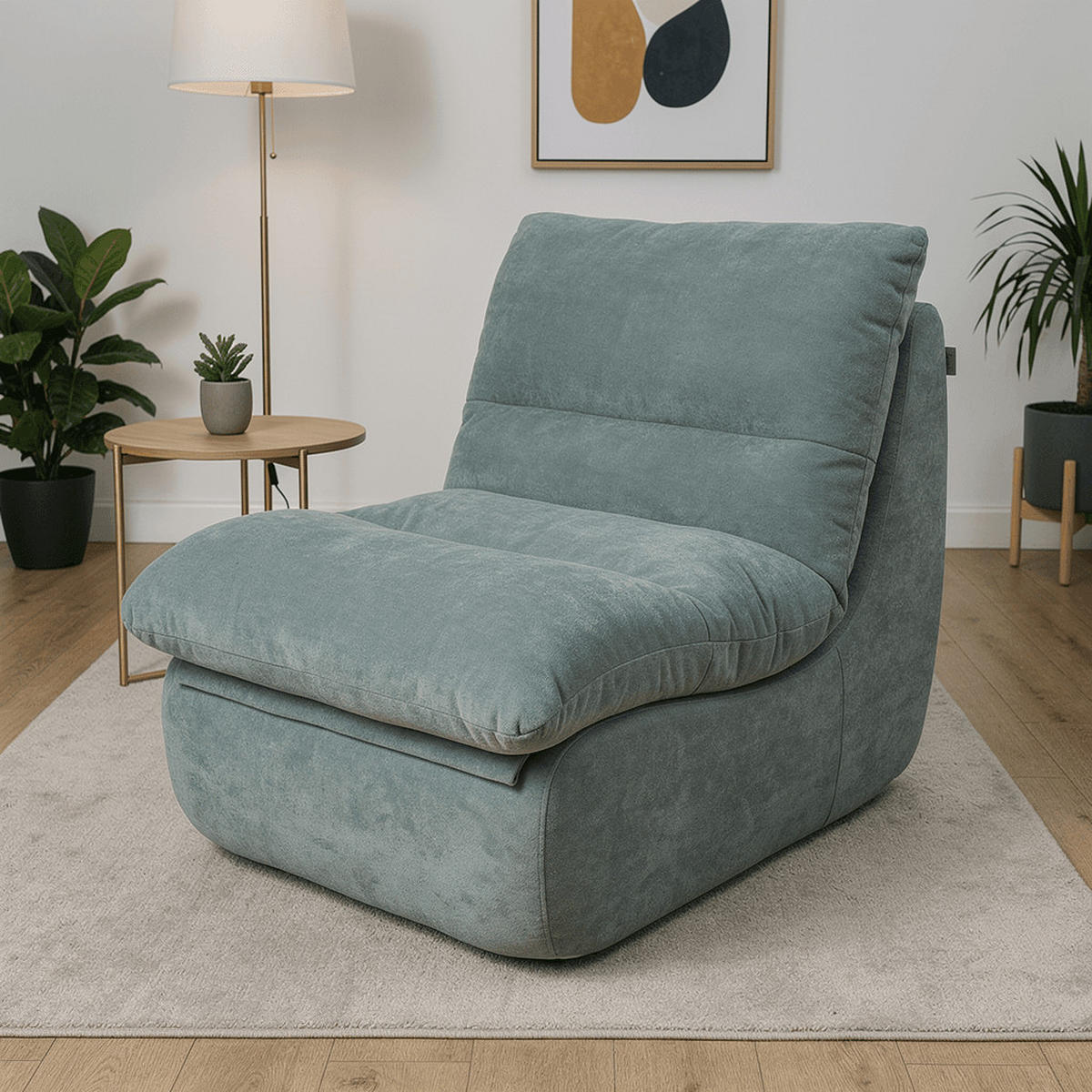 SESSEL Nuvia Salbei - Salbeigrün, Textil (80/75/100cm) - COCO Living