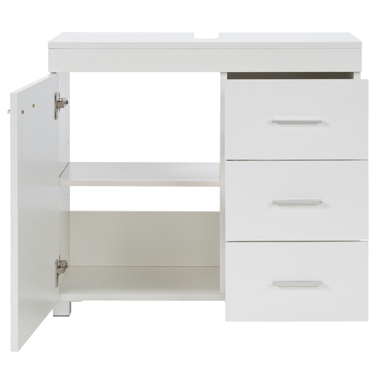 WASCHBECKENUNTERSCHRANK mit Schublade - Weiß - Weiß, Holzwerkstoff (70/64/30cm) - home24