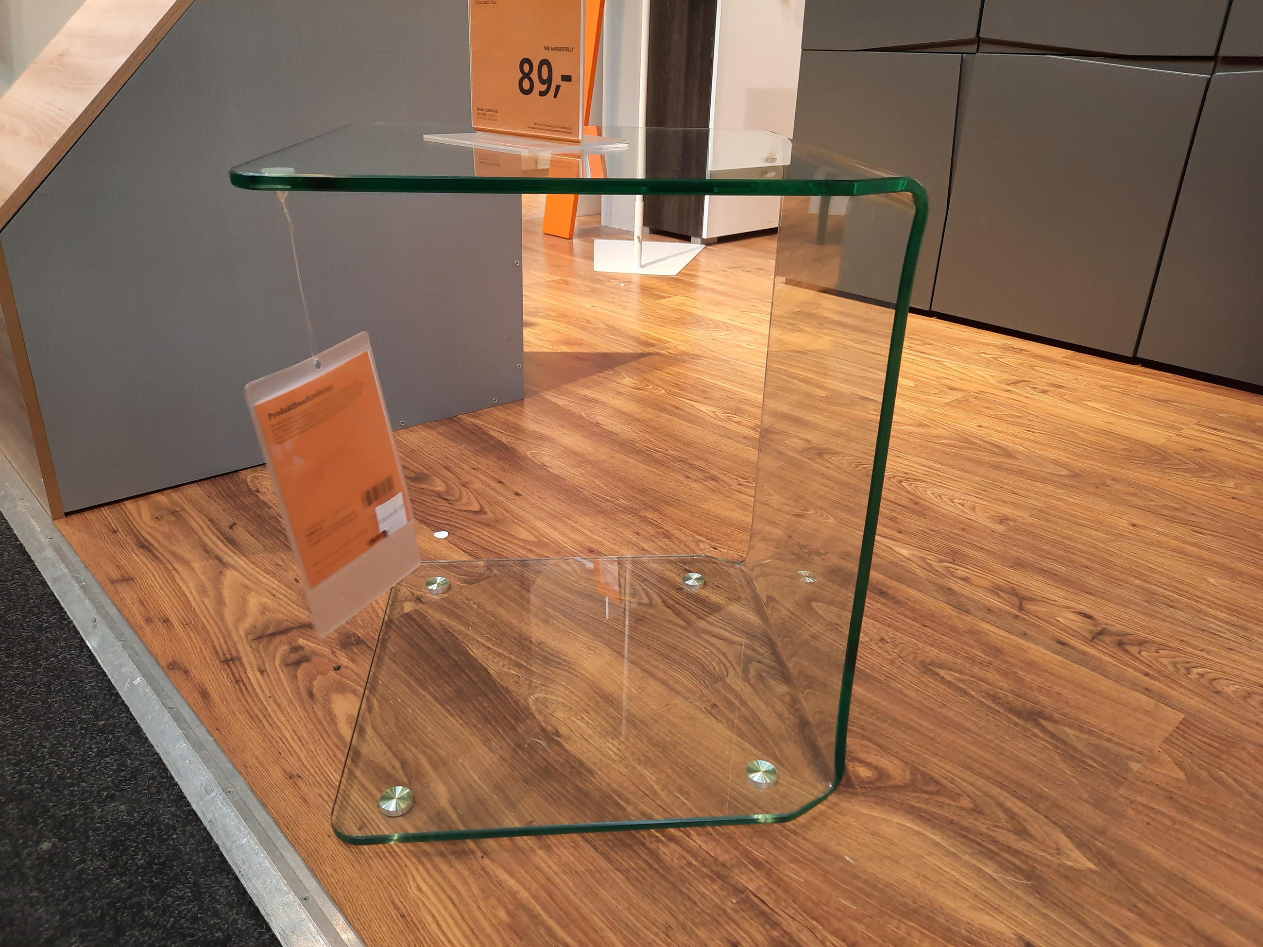 Beistelltisch Isabella, 45/45/60 cm, Glas