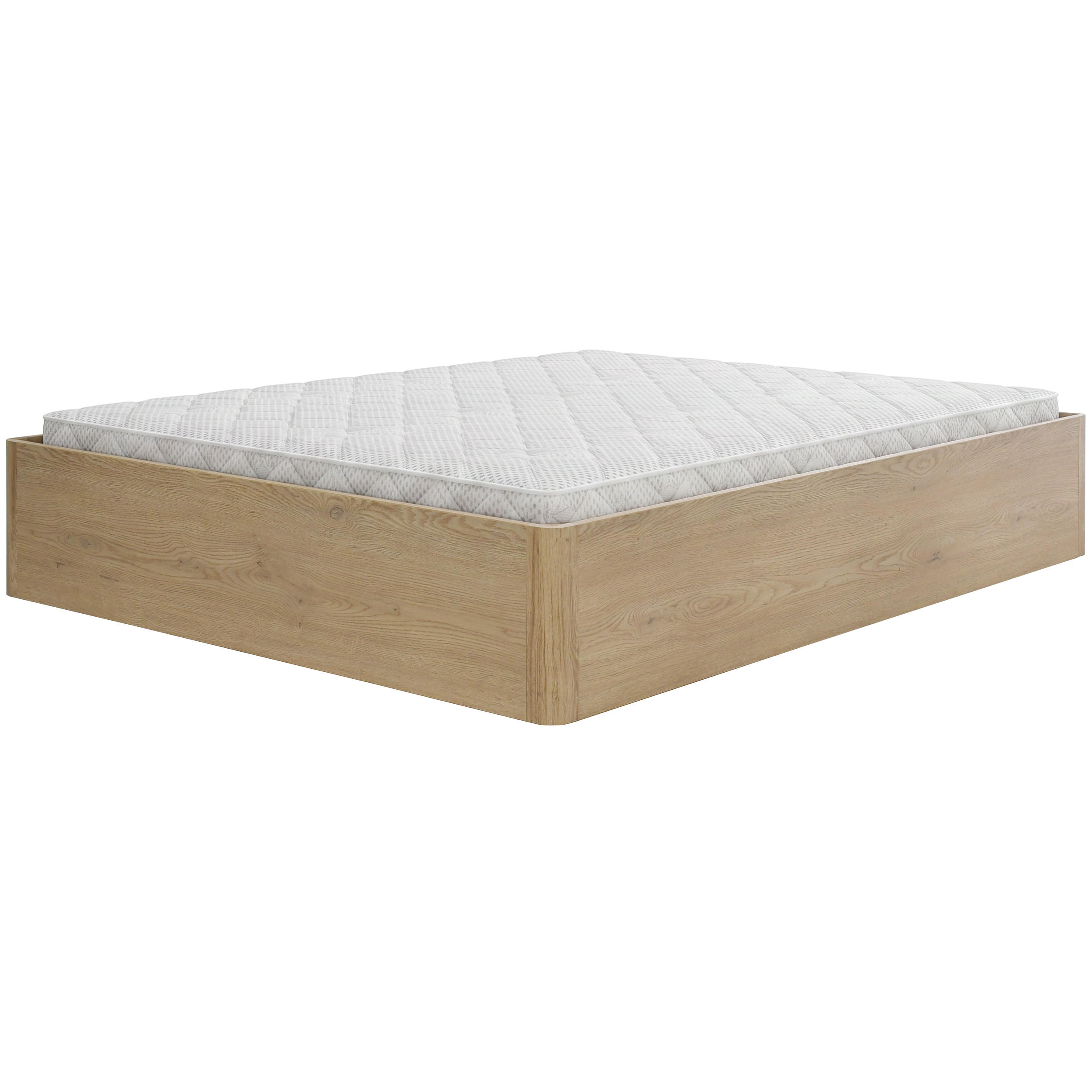 BETT Sara mit Bettkasten und Taschenfedernmatratze 20 cm, 180x200, Cremona Eiche - Eichefarben, Holzwerkstoff (180/200cm) - Beautysofa