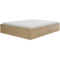 BETT Sara mit Bettkasten und Taschenfedernmatratze 20 cm, 180x200, Cremona Eiche - Eichefarben, Holzwerkstoff (180/200cm) - Beautysofa