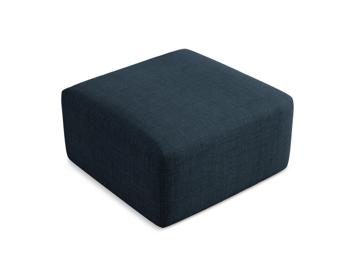 POUF Strukturstoff Blau - Türkis/Schwarz, Holzwerkstoff/Kunststoff (75/37/75cm) - Makamii