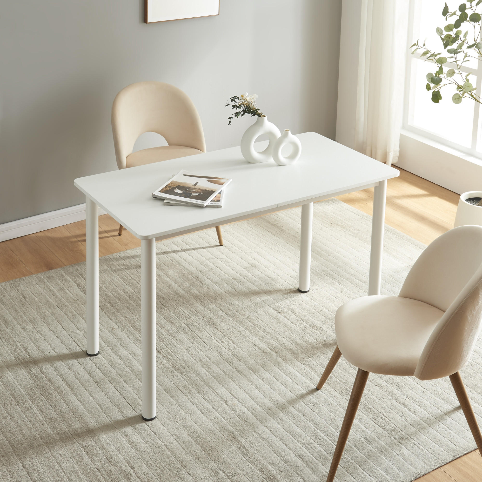 ESSTISCH Tammela - Weiß, Holzwerkstoff/Metall (120/60/75cm) - [en.casa]