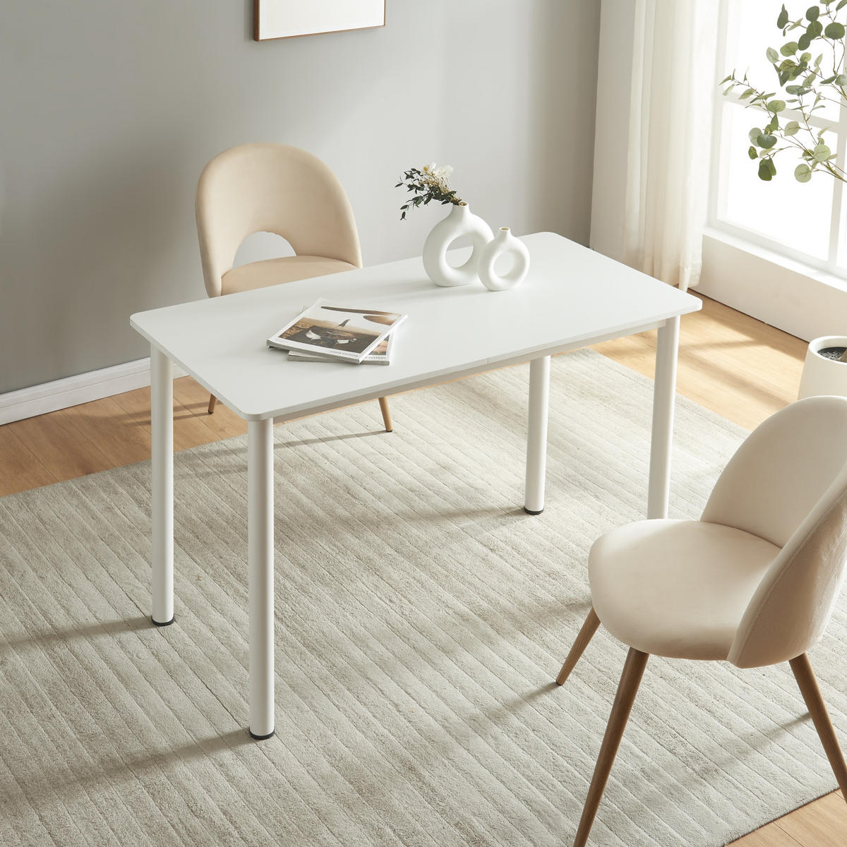 ESSTISCH Tammela - Weiß, Holzwerkstoff/Metall (120/60/75cm) - [en.casa]