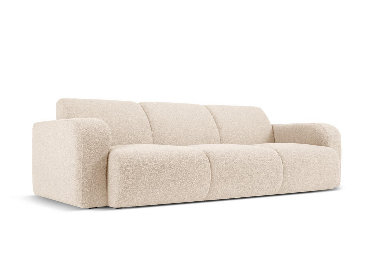 SOFA Molino aus Boucle beige 3 Sitzplätze - Beige, Textil (95/72/235cm) - Micadoni
