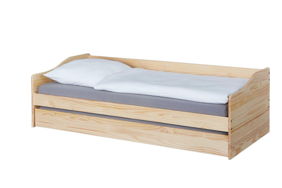 BETT Holz - Naturfarben, Holz (90/200cm) - ebuy24