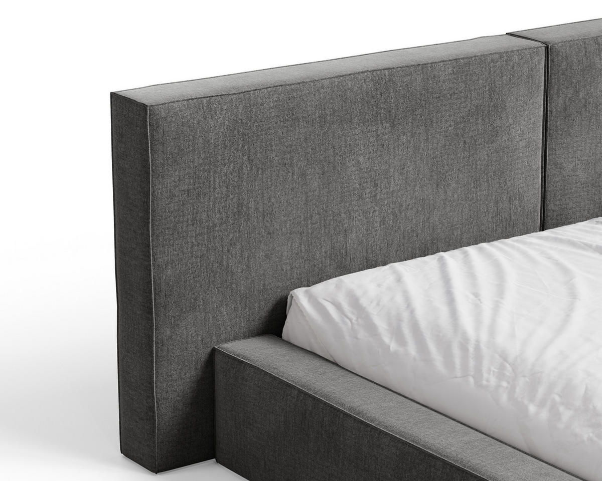 POLSTERBETT 06 140x200 cm – Tresor - Bett mit Bettkasten, Metall-Lattenrost - Anthrazit, Holz (140/200cm) - ROYAL24_MARKT
