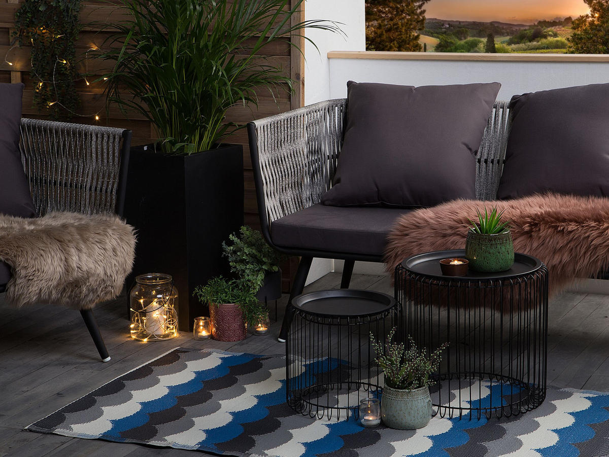 OUTDOOR-TEPPICH Bellary 180/90 cm - Multicolor, Kunststoff (90/180cm) - Beliani