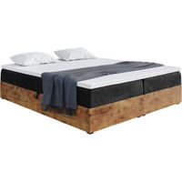 BOXSPRINGBETT LOFTY BOX - Schwarz, Holzwerkstoff (120/220cm) - Meblini