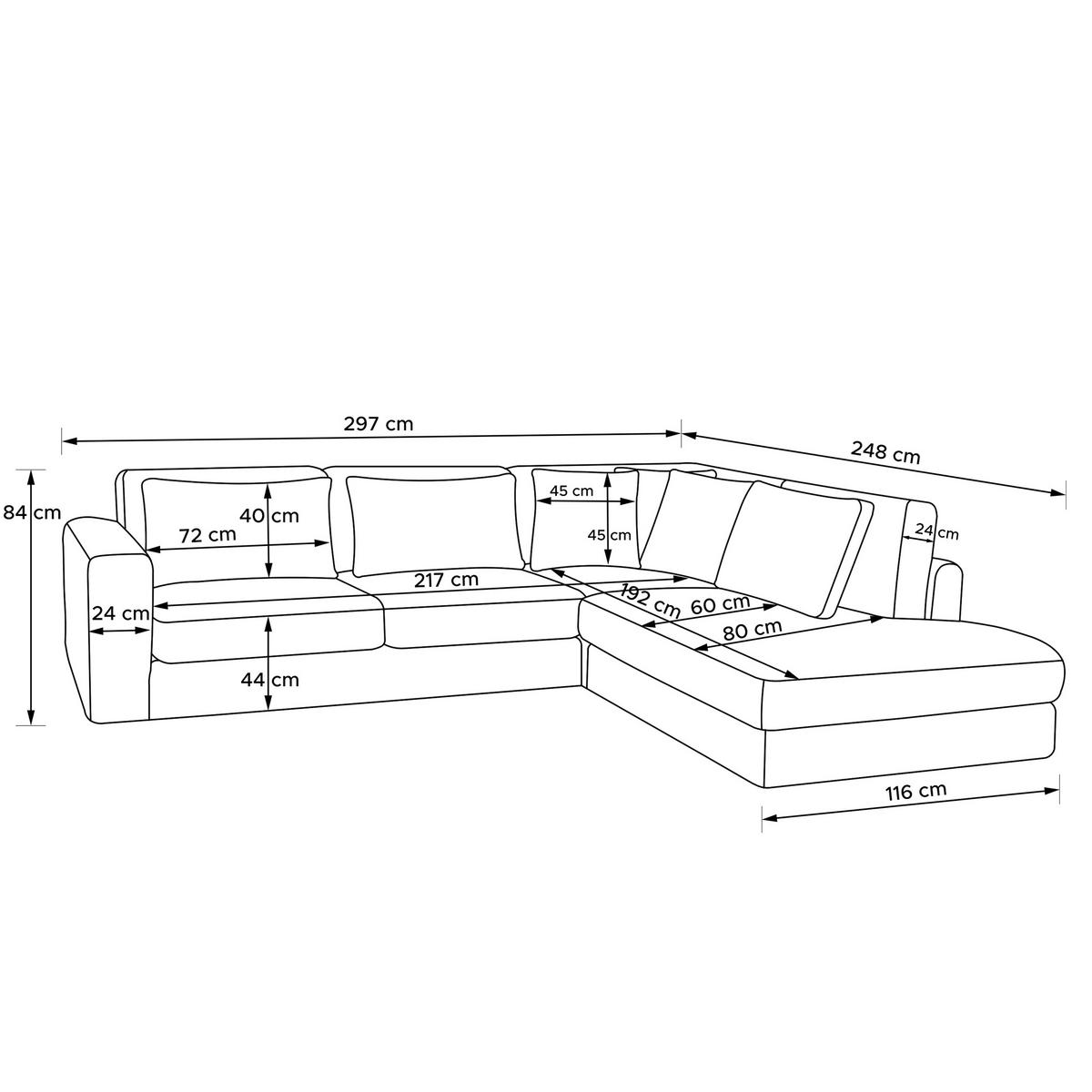 ECKSOFA rechts VERUS - Hellgrau, Holz/Holzwerkstoff (297/248cm) - KONSIMO®