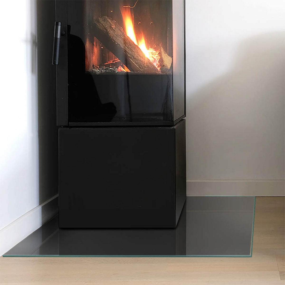 GLASPLATTE für Kamin 60x60 cm Grau - Grau, Glas (60/60/0.4cm) - ArtPrintCave