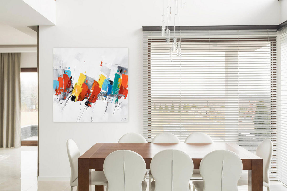 ÖLGEMÄLDE 80/80 cm - Multicolor/Weiß, Holz/Textil (1.6/80cm) - KUNSTLOFT