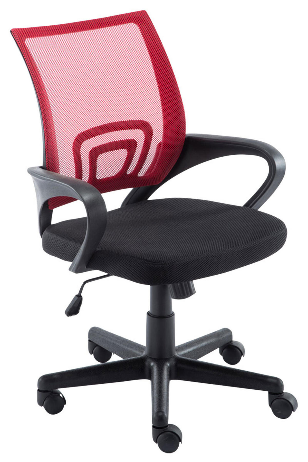 BÜROSTUHL Genf mit Netzbezug, Rot - Rot, Kunststoff/Textil (56/100/54cm) - TPFLiving
