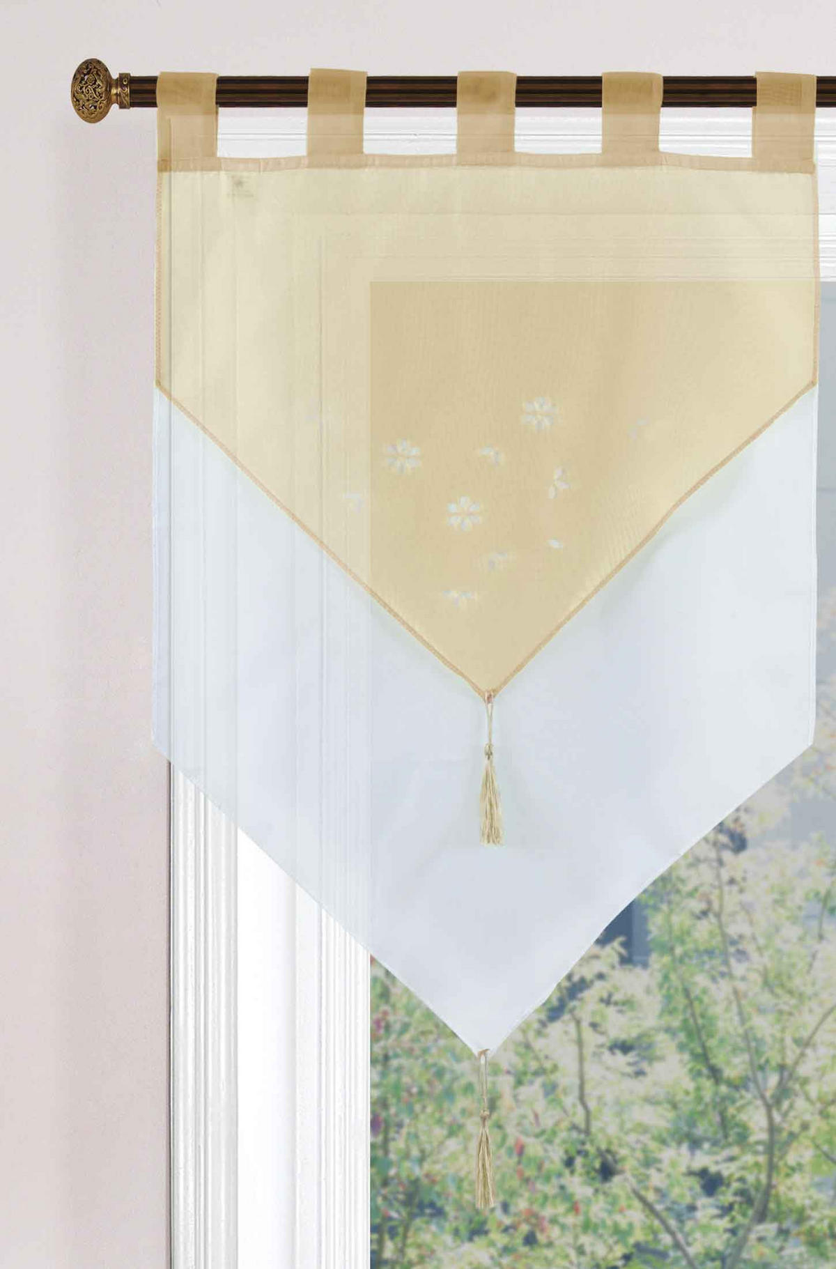 SCHEIBENGARDINE GERA 90x60 cm Sand - Sandfarben, Textil (60/90cm) - Gardinenbox