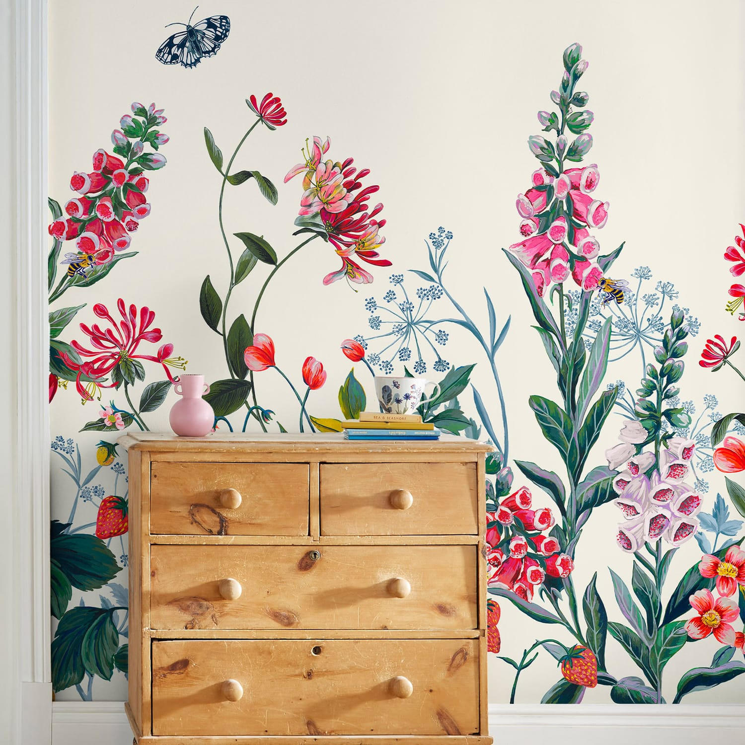 FOTOTAPETE - Bienenfreundlicher Garten - Multicolor, Papier/Kunststoff (300/280cm) - Joules