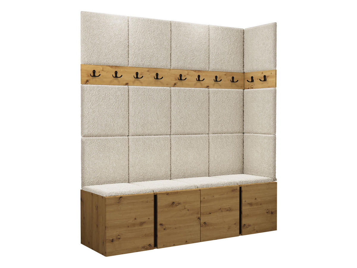 GARDEROBEN-SET Orion II - Creme/Eiche Artisan, Holzwerkstoff/Kunststoff (168/186/46cm) - MIRJAN24