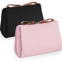 KULTURBEUTEL 2-teiliges Set Schwarz & Rosa 15 x 11 x 5 cm - Multicolor, Textil (18/2.5/27cm)