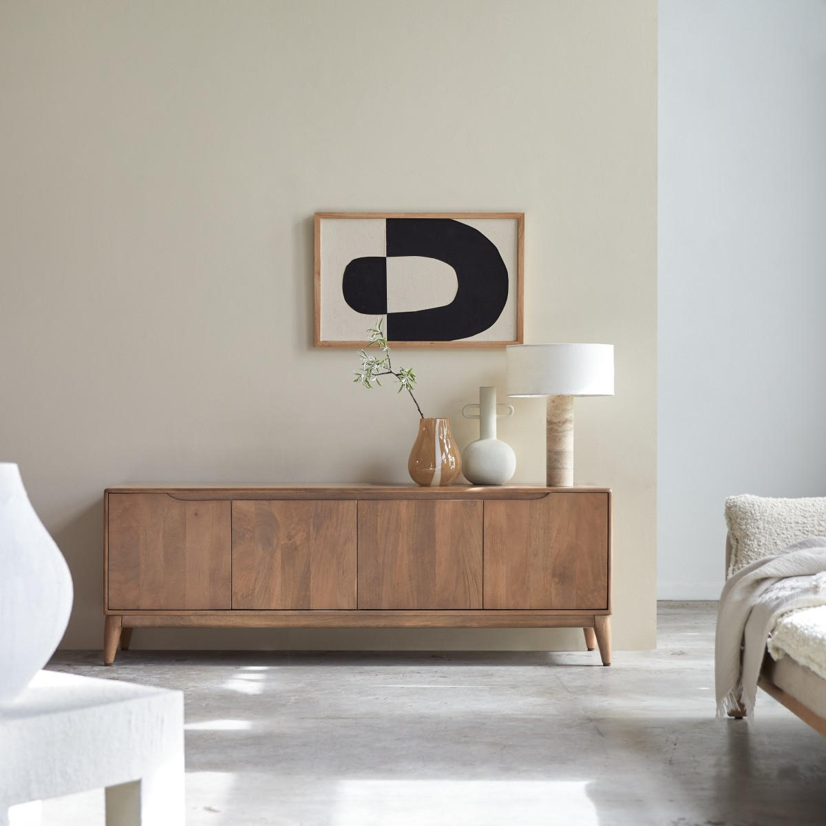 TV-SCHRANK Gabrielle Dunkelbraun aus Mango - Dunkelbraun, Holz (160/56/40cm) - Tikamoon