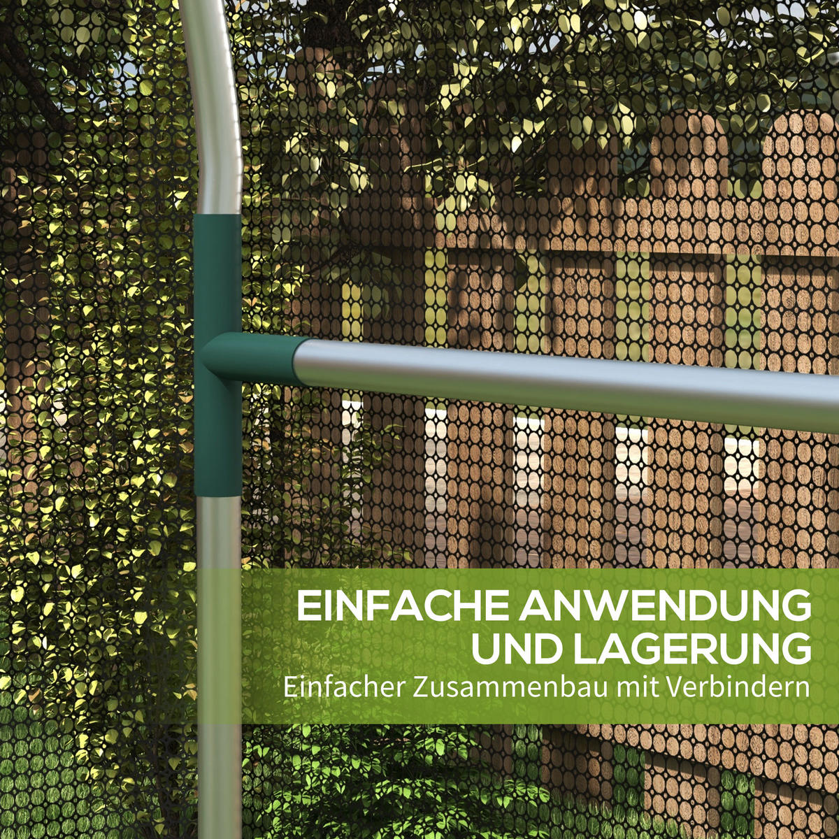 INSEKTENSCHUTZNETZ, für Garten, Balkon, HDPE, Schwarz - Schwarz, Metall (120/188/120cm) - Outsunny