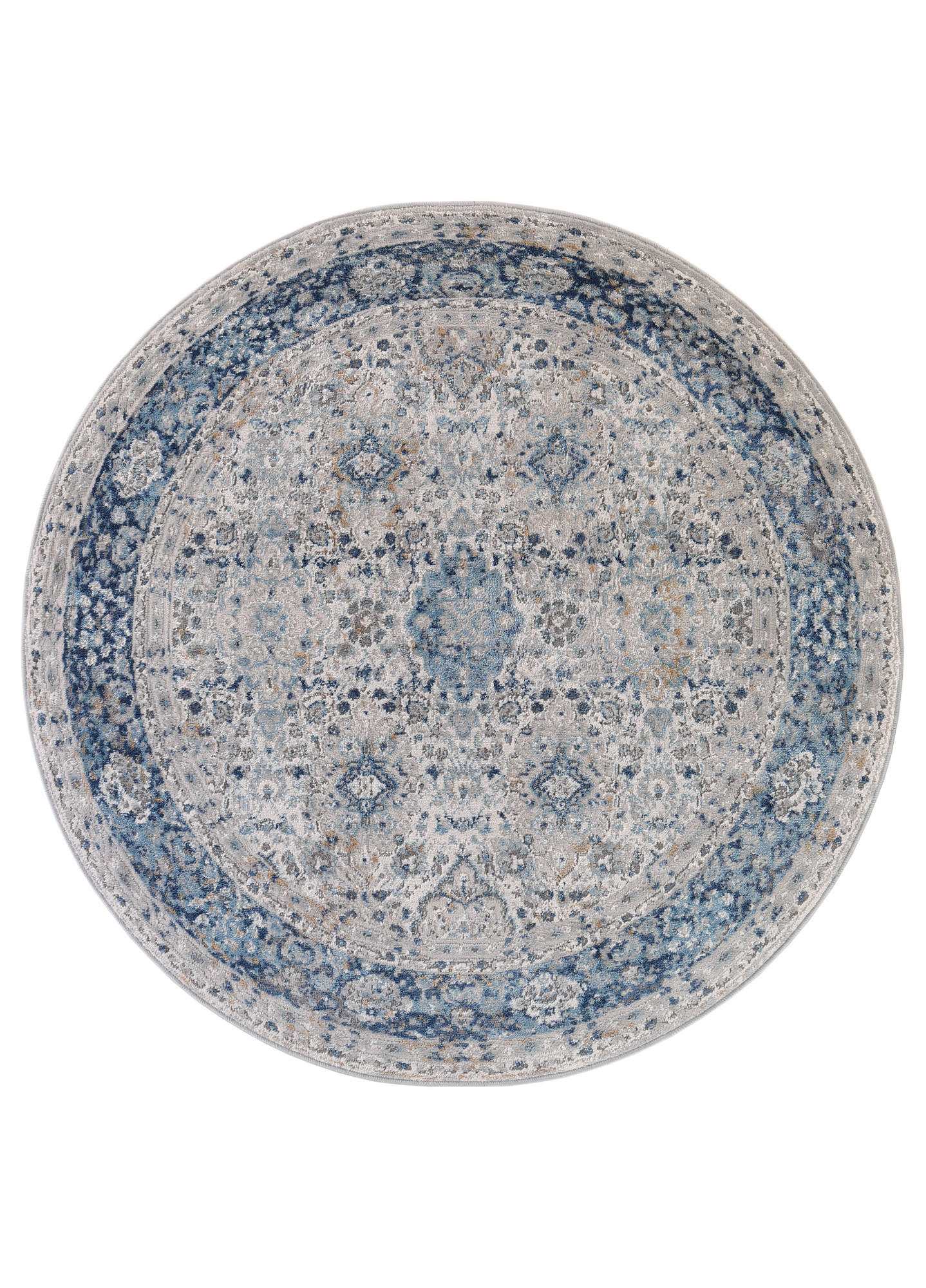 TEPPICH VALLEY Blau Rund 100/100 cm - Blau, Textil (100/100cm) - Tapiso