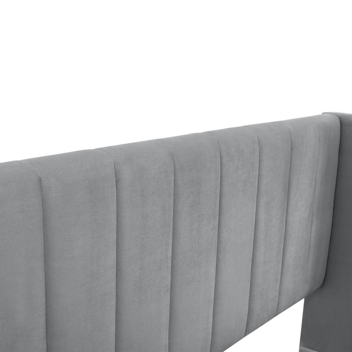 POLSTERBETT Savona hellgrau 140 x 200 cm - Hellgrau, Holzwerkstoff (140/200cm) - Juskys