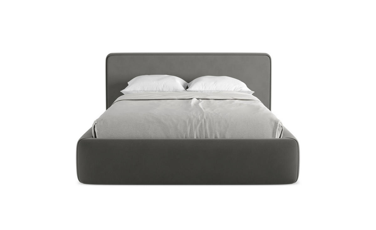 POLSTERBETT mit Bettkasten und Lattenrost 180x225 Grau - Dunkelgrau/Schwarz, Kunststoff/Textil (140/200cm) - Makamii