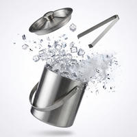 EISBEHÄLTER Eiszange - Silberfarben, Metall (13/17cm) - Relaxdays