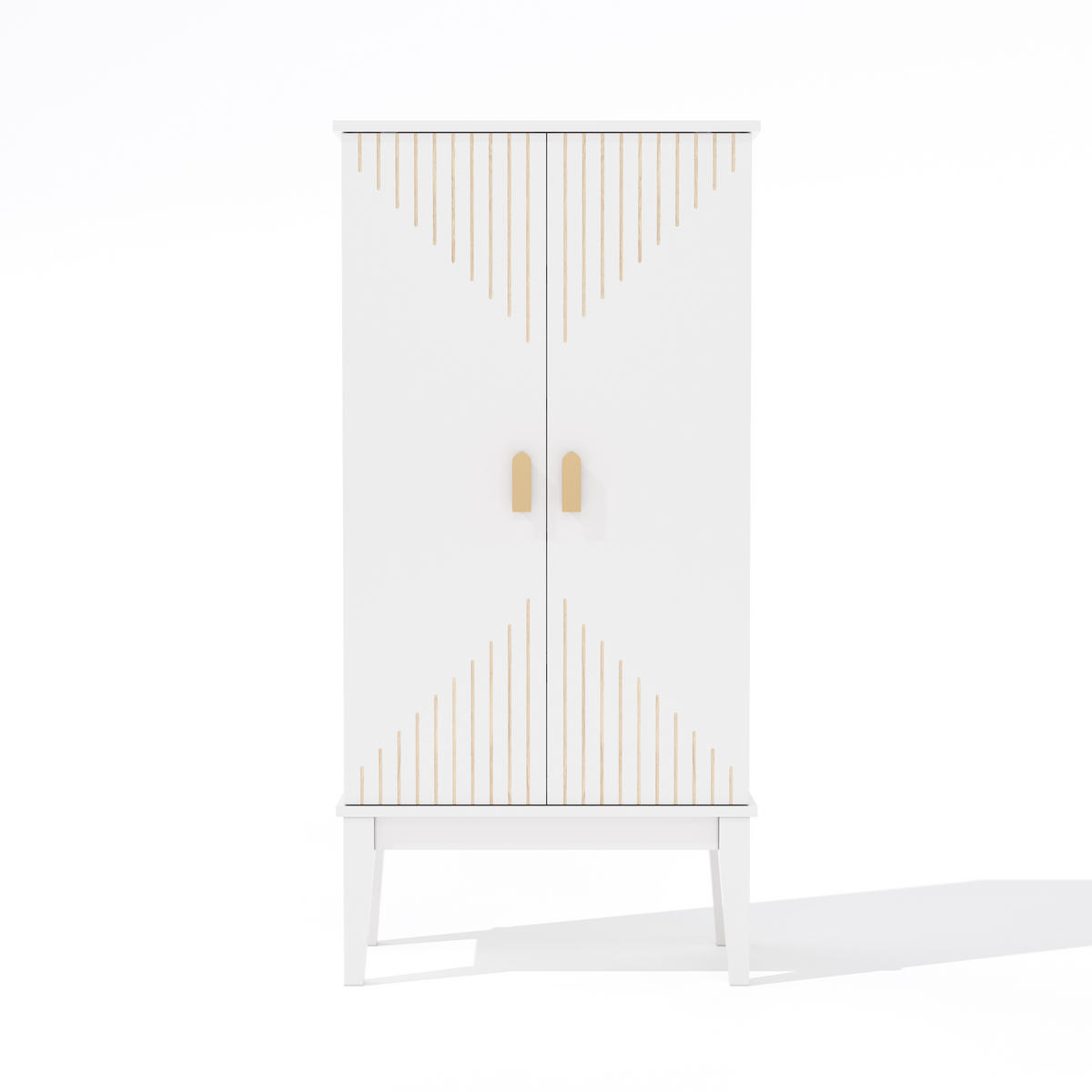 SIDEBOARD in Weiß mit 2-Tür-Aufbewahrungsschrank für Küchen, Wohnzimmer und Flur, B59/T30/H120 cm - Weiß, Holzwerkstoff (59/120/30cm) - STILVORA