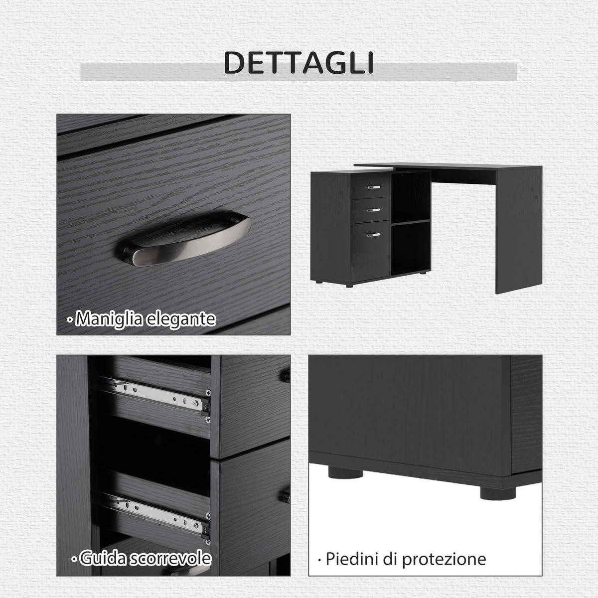 BÜROTISCH Schwarz 1 Stück - Schwarz, Holzwerkstoff (83.5/117/76cm) - GiPP