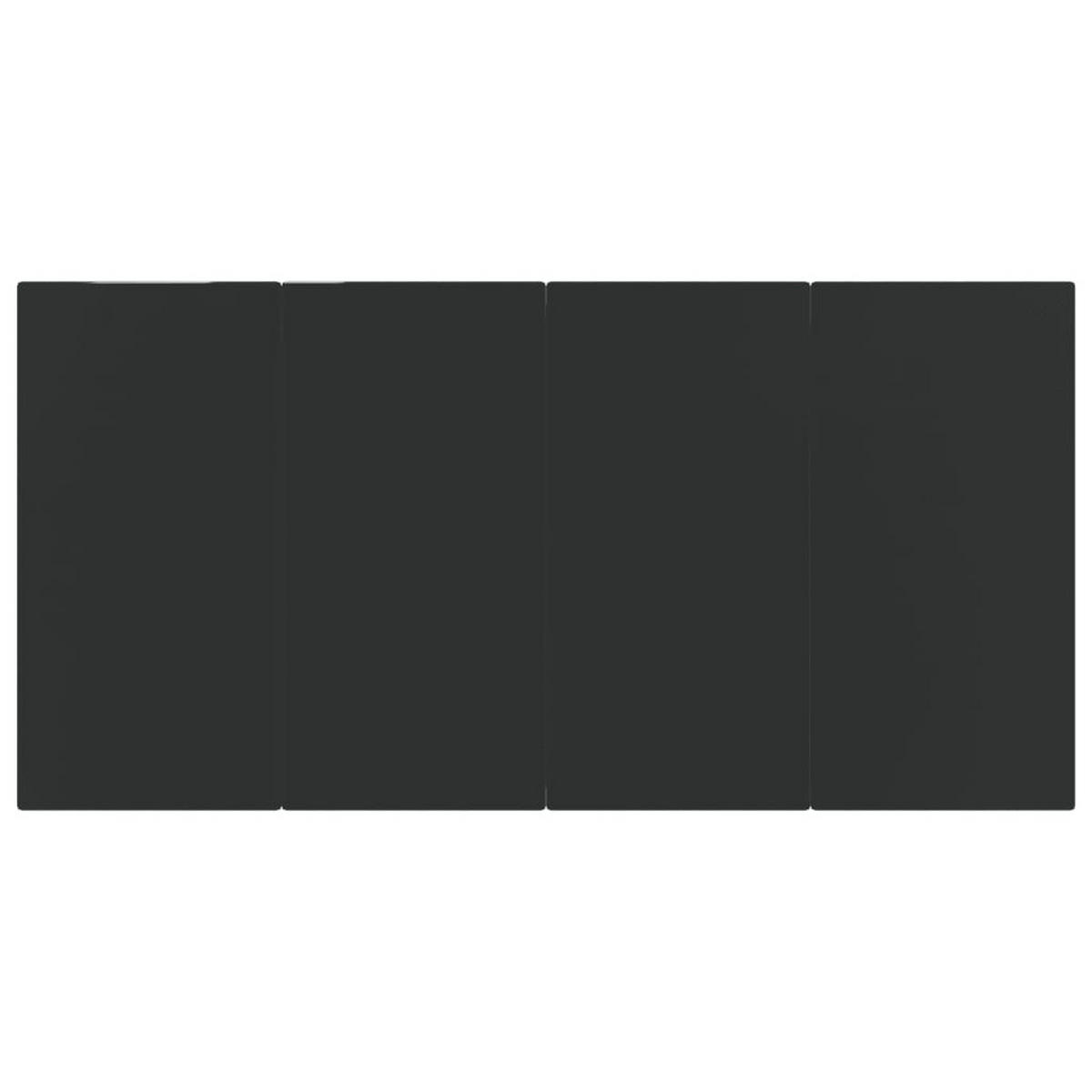 GARTENTISCHGRUPPE mit 160 cm Tisch, aus Stachl und PVC-Rattan, 7-teiliges Set - Schwarz, Metall - vidaXL