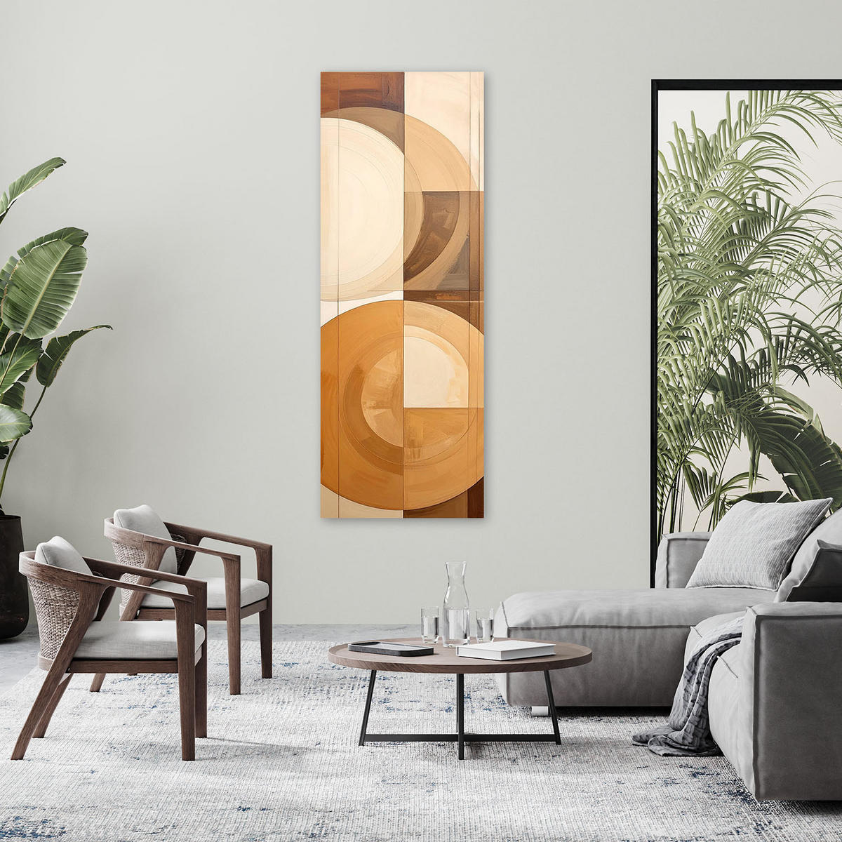 LEINWANDBILD 3D und geometrisch 50x150cm - Beige, Textil (50/150cm) - Feeby