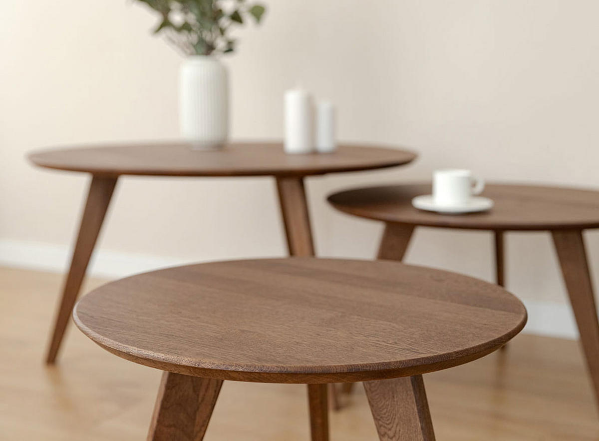 COUCHTISCH Orbetello Eiche Tabacco 90 / 90 / 48cm - Dunkelbraun, Holz (90/90/48cm) - Feldmann-Wohnen