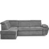 ECKSOFA RATLO links mit Schlaffunktion und Bettkasten, dunkelgrau - Platinfarben/Silberfarben, Textil (270/190cm) - KONSIMO®