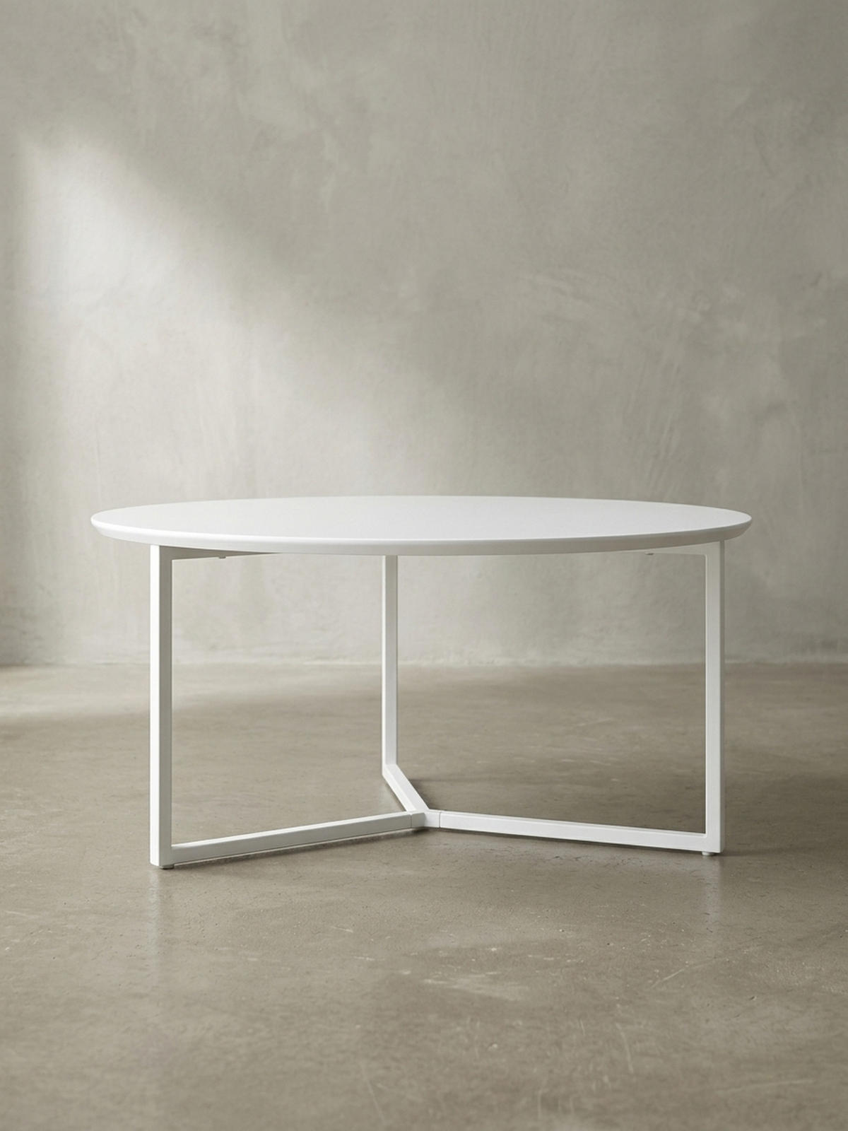 COUCHTISCH rund, Weißes MDF-Holz mit Metallbeinen, Durchmesser 80 cm, Höhe 33 cm - Weiß, Holz/Metall (80/80/33cm) - KADIMA DESIGN