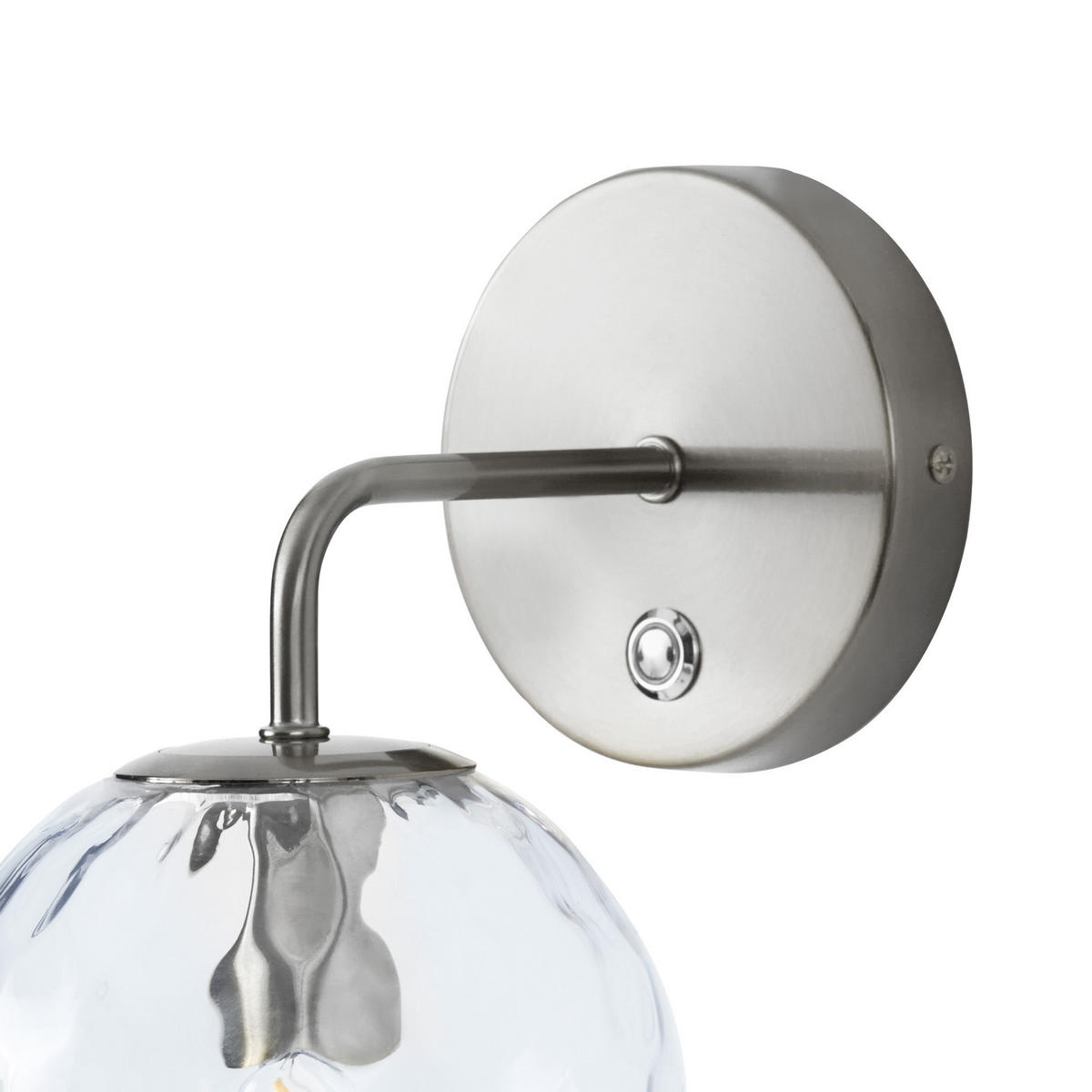 WANDLEUCHTE aus Metall mit Glasschirm, Silber, 26cm - Silberfarben, Metall (15/26/20cm) - Teamson Home