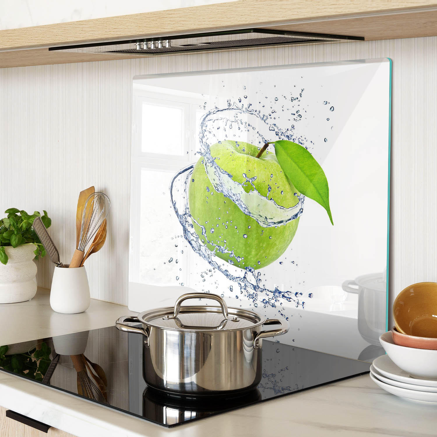 GLASPLATTE 60x52 cm Grüner Apfel - Grün, Glas (60/0.4/52cm) - TULUP