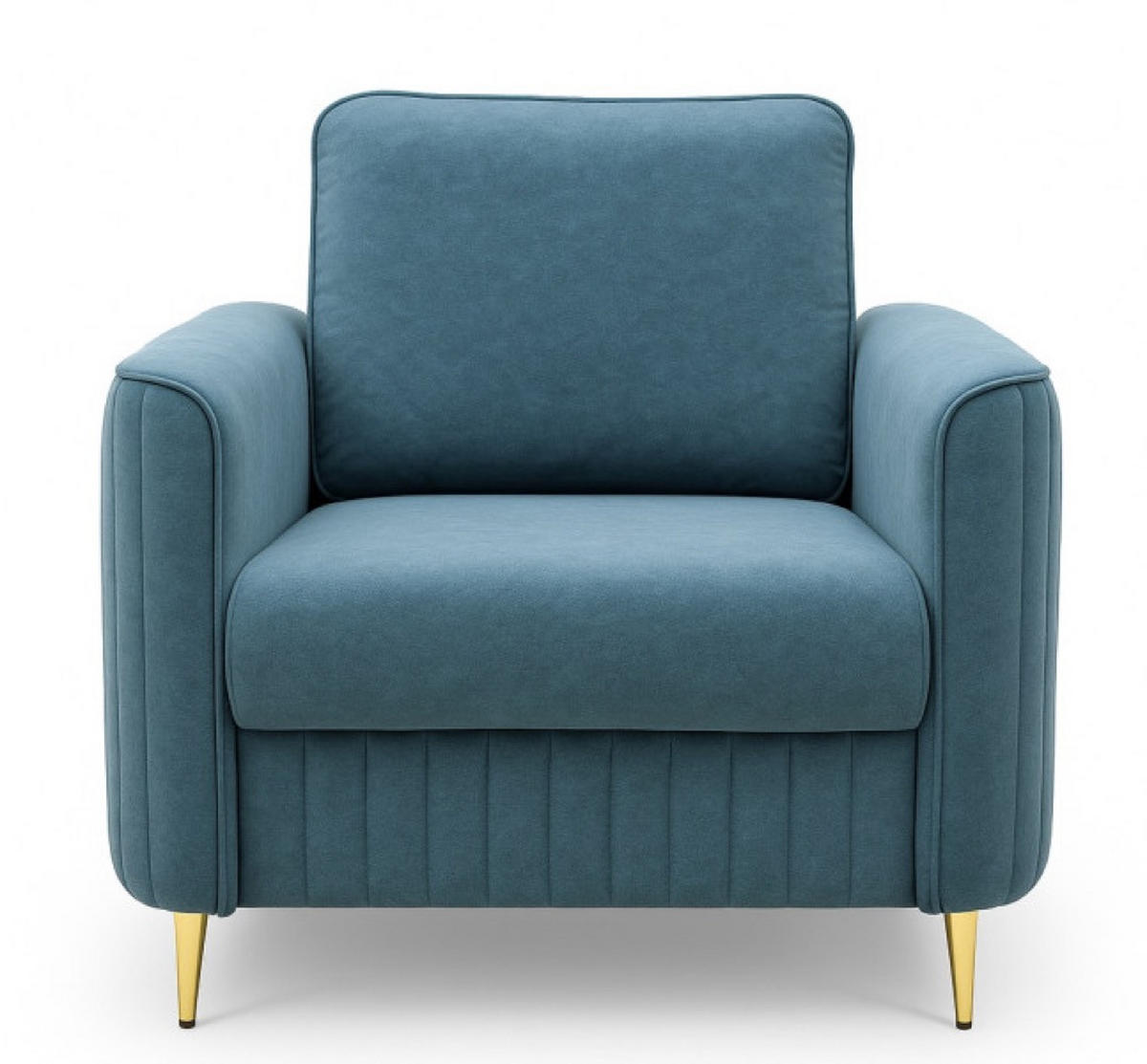 SESSEL Blau LOREN Mit Goldenen Beinen - Blau, Textil (100/85/94cm) - Sepro Meble