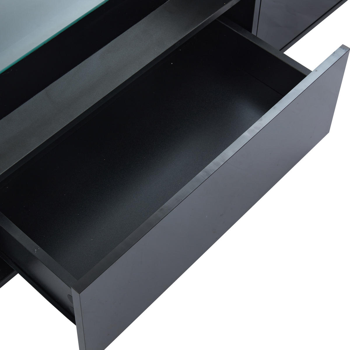 LOWBOARD 180/40/46 cm Schwarz aus Spanplatte mit LED-Beleuchtung - Schwarz, Holzwerkstoff (40/46/180cm) - OKMYHOME