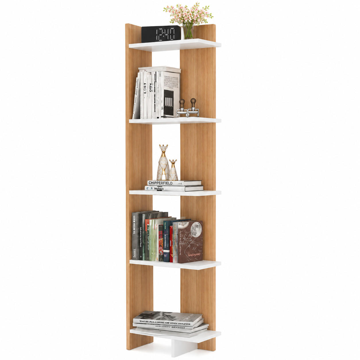 ECKREGAL Alis Weiß Teak - Weiß/Teakfarben, Holzwerkstoff (45/180/21.6cm) - Decorotika