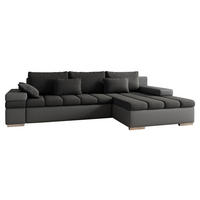 ECKSOFA Bangkok, Seite: Rechts - Dunkelgrau/Silberfarben, Holz/Textil (310/175cm) - MIRJAN24