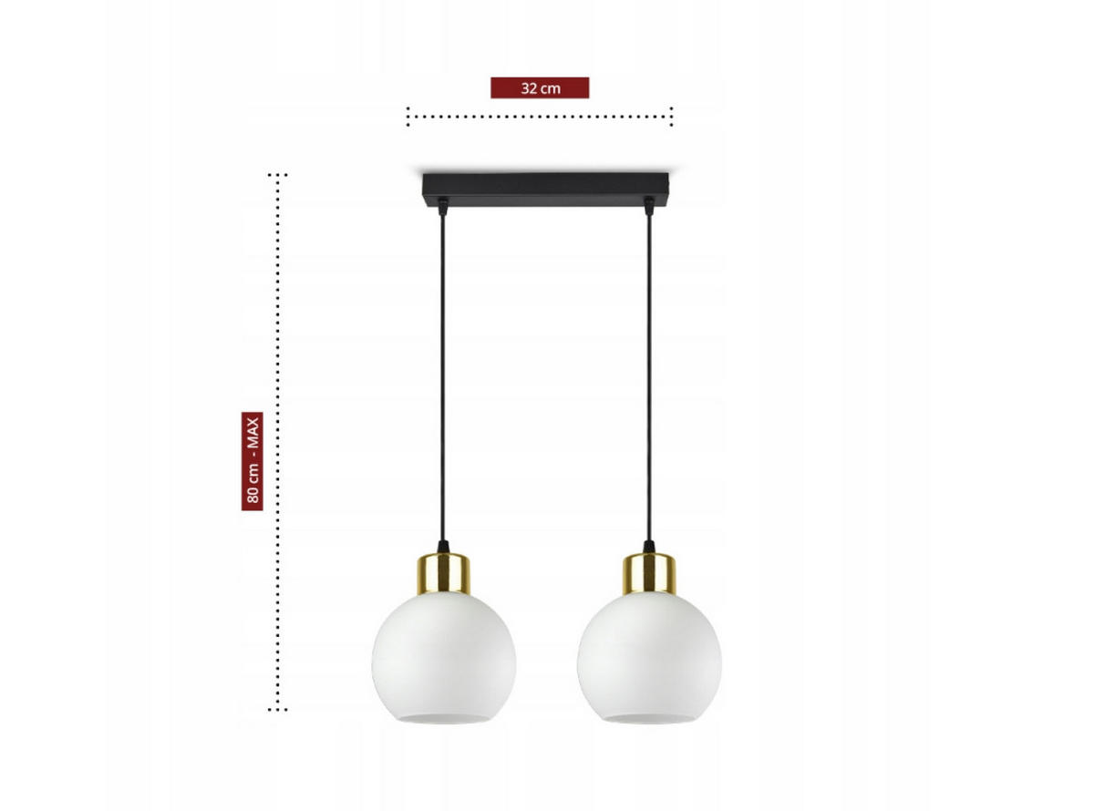 PENDELLEUCHTE Milano Glas - Goldfarben/Schwarz, Glas/Metall (14/35/80cm) - kiki design