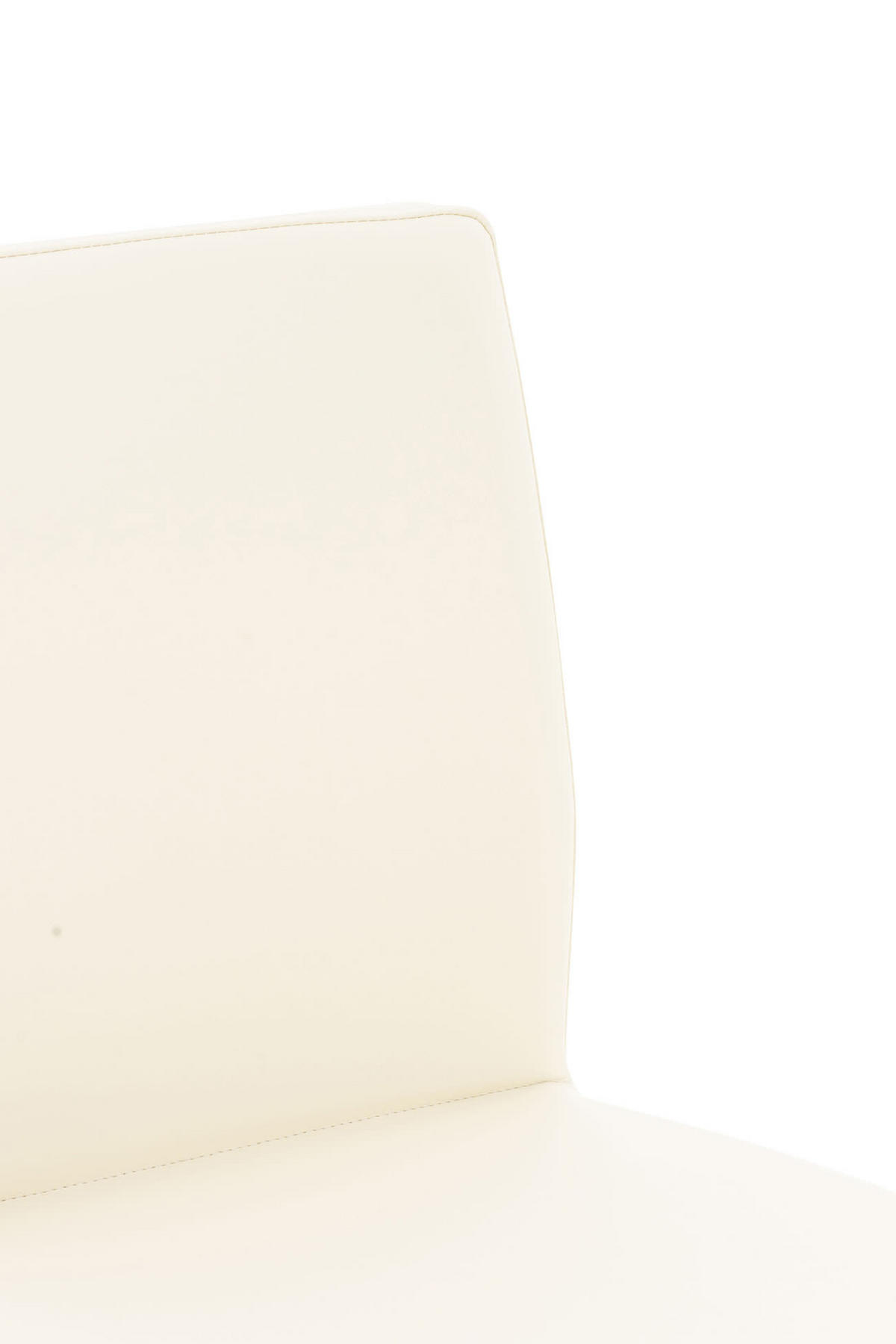 BARHOCKER Lederlook Creme - Edelstahlfarben/Creme, Textil/Metall (40/93/49cm) - CLP