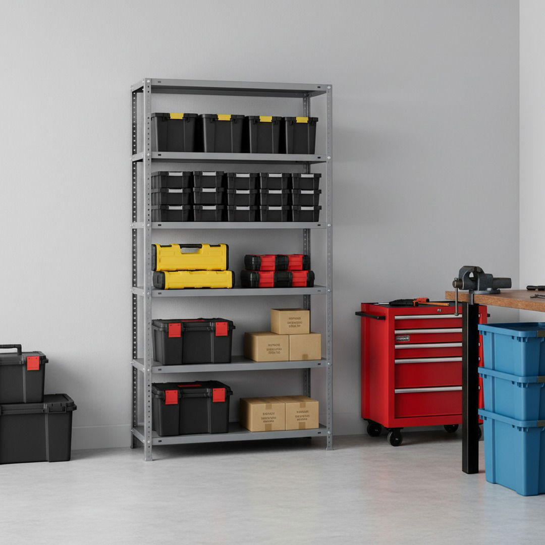 SCHRAUBREGAL PANDA TALL | HxBxT 200x100x40cm | 5 Fachböden | Fachlast 100kg | Verzinkt - Silberfarben, Metall (100/200/40cm) - PROREGAL