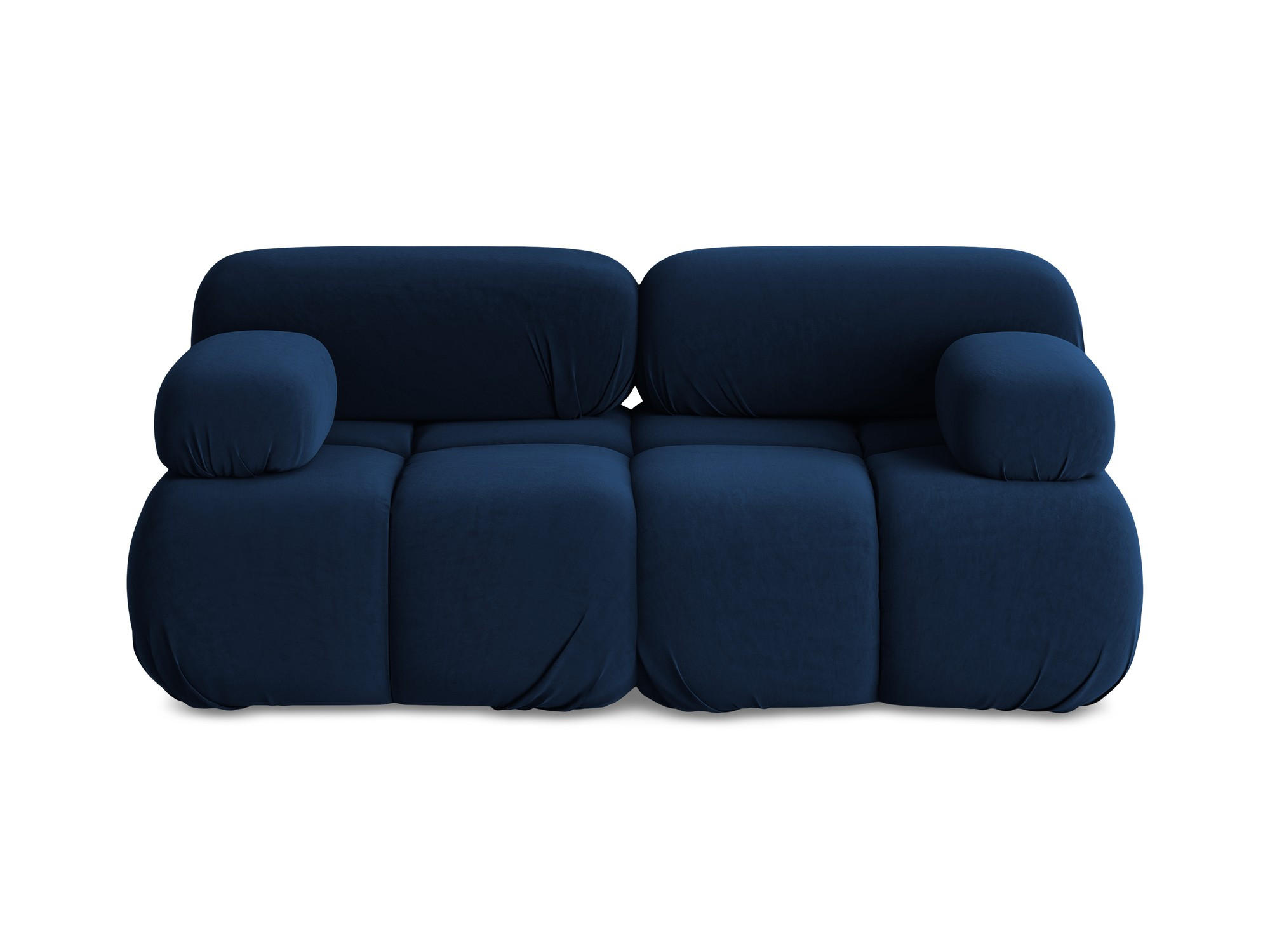 2-SITZER-SOFA Samt Stoff Blau - Blau/Schwarz, Kunststoff/Textil (190/70/96cm) - Makamii